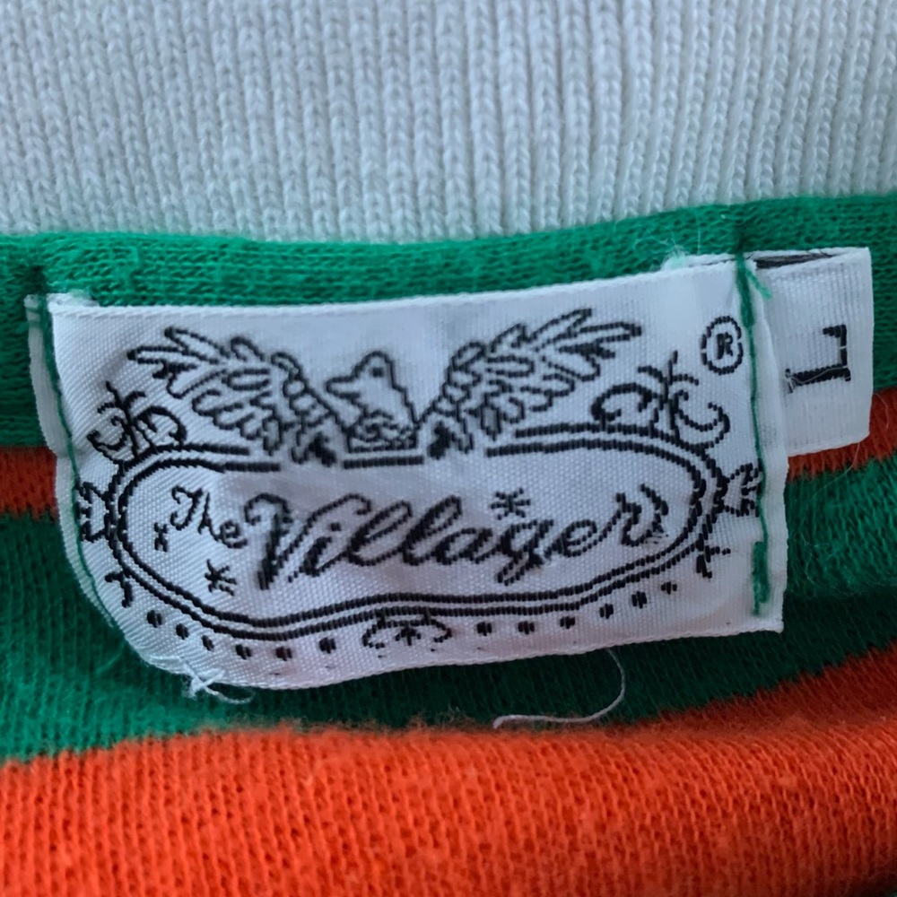 Vintage 80s Villager Soft Boxy Polo Shirt Crop Colorful Horizontal Rugby… - Picture 6 of 11